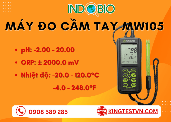 Máy đo pH/ORP/Nhiệt độ cầm tay Milwaukee MW105